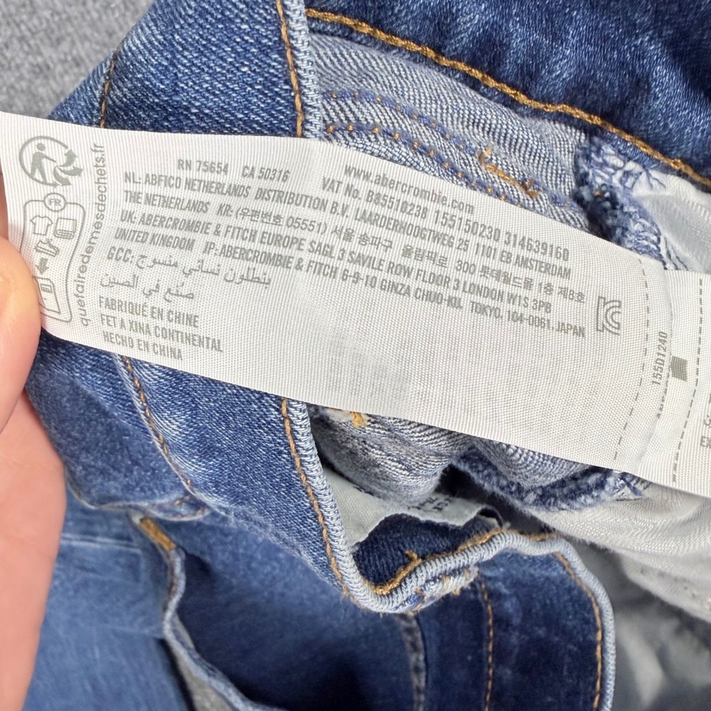 Abercrombie & Fitch Slim Straight Ultra High Rise Jeans Blue Size 29/8L - Picture 8 of 11